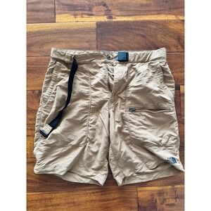 The North‎ Face Mens Cargo Shorts Size 30 Tan Belted Outdoor Hiking Casual